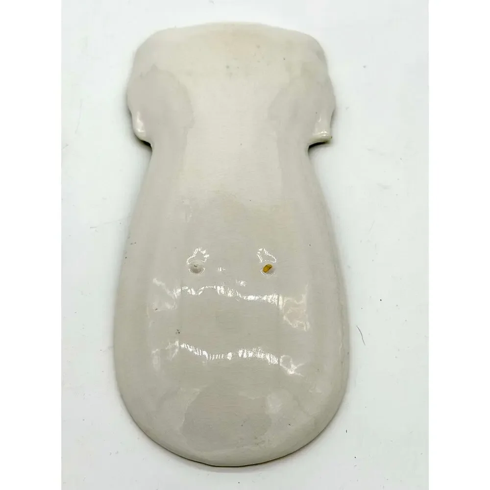 Vintage Ceramic Celery Shaped Serving Dish Spoonrest Hand Painted Painted 12'L